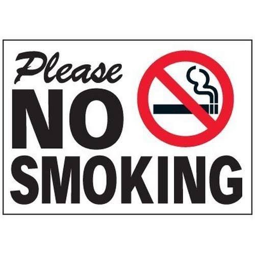 Rectangular White No Smoking Signage, For Industrial