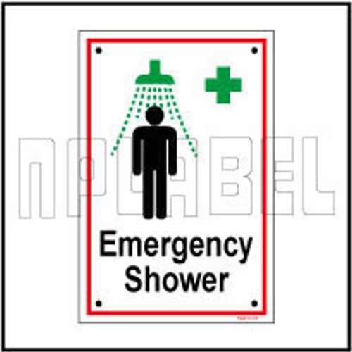 Red 592514 Emergency Shower Sign Plate