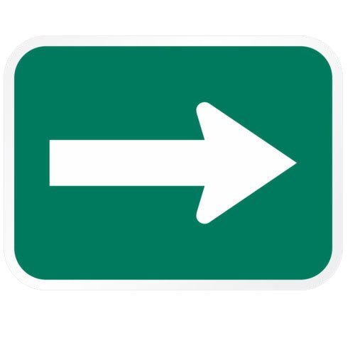 Green Aluminum Arrow Direction Sign Board, Shape: Rectangular