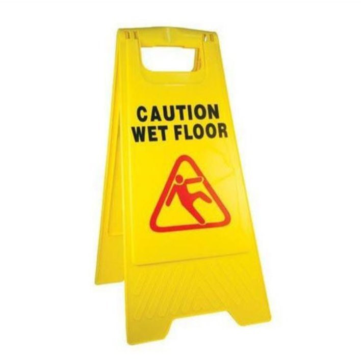 Yellow Plastic Wet Floor Caution Stand, For Hotel, Size: 1.5 Feet