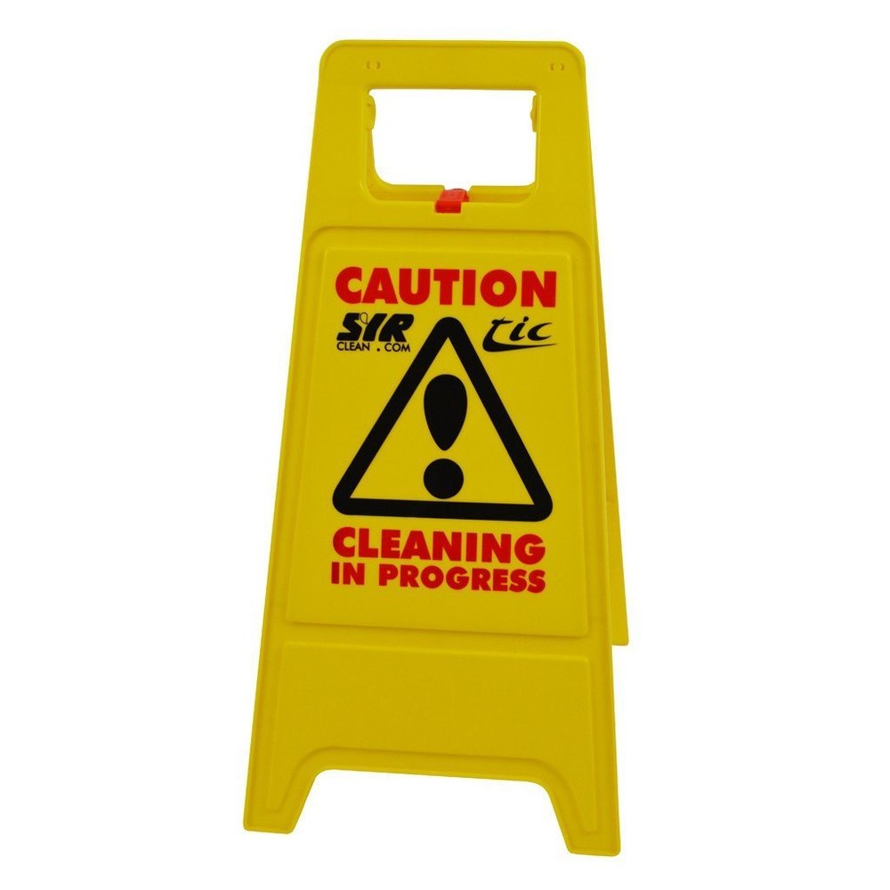 Polycarbonate Yellow Cleaning In Progress Caution Board, For Commercial And Institutional