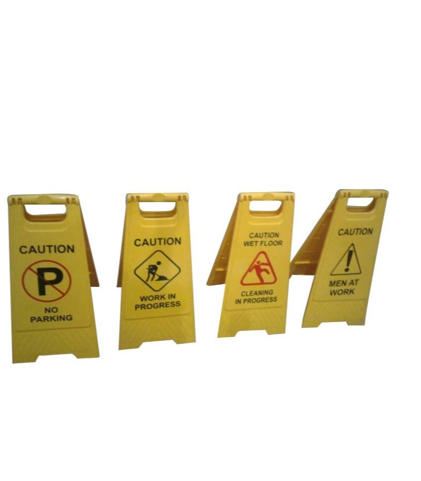 Triangle Yellow Road Caution Stand, For Safety Purpose, Dimension: 1.5feet Height