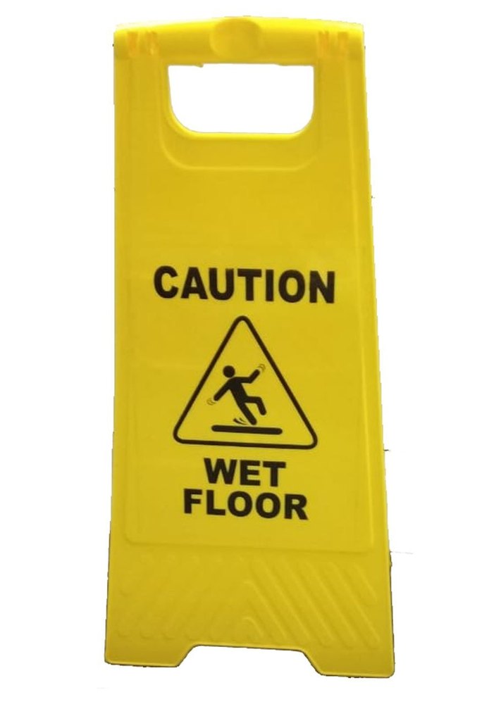 Rectangular Yellow Wet Floor Caution Stand, For Industrial