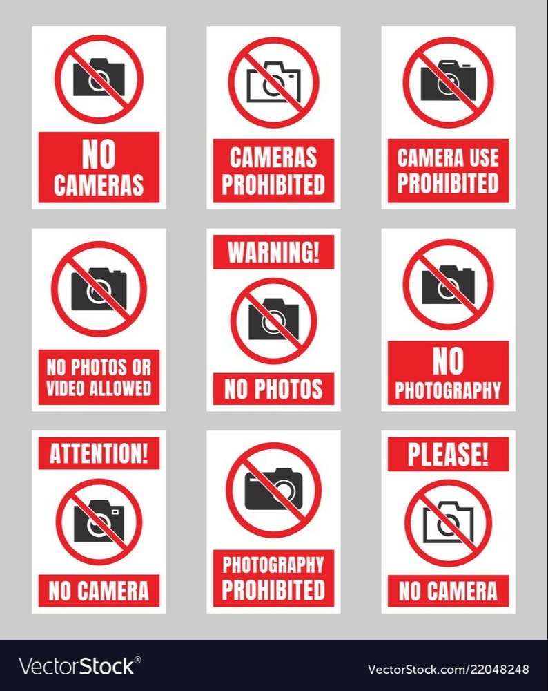 Rectangular Red, Black and White Prohibition Signs