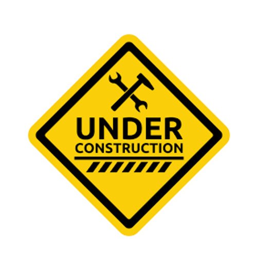 Square Yellow, Black Construction Site Sign Board