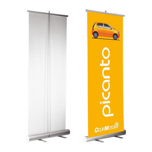 white and black back Flex Roll Up Standee, For Advertising, Size: 3 X 6_ft