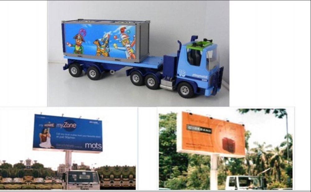 Blue Acrylic Mobile Hoarding Display Vans, For Outdoor Advertising