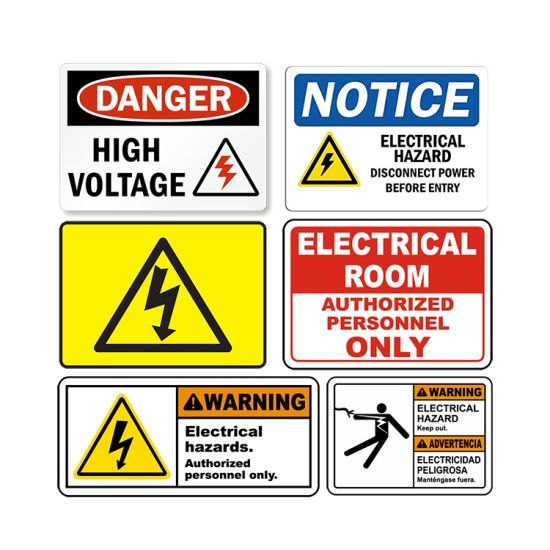 Reflective Acrylic Electrical Safety Signs