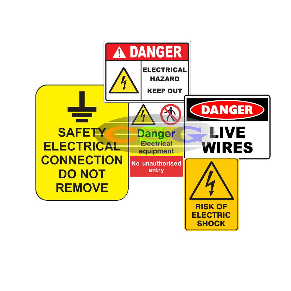 Black Or Multi-Colour Aluminum Electrical Safety Signs, Shape: Round And Verticle