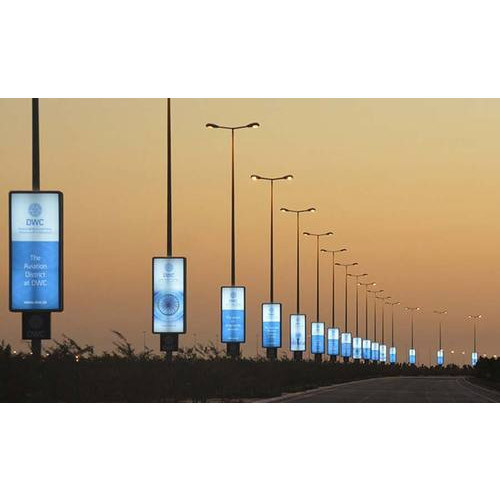 Acrylic Pole Kiosk LED Clip On Board, Shape: Rectangular