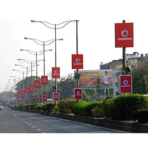 Rectangular Metal Pole Kiosk, For Advertisement