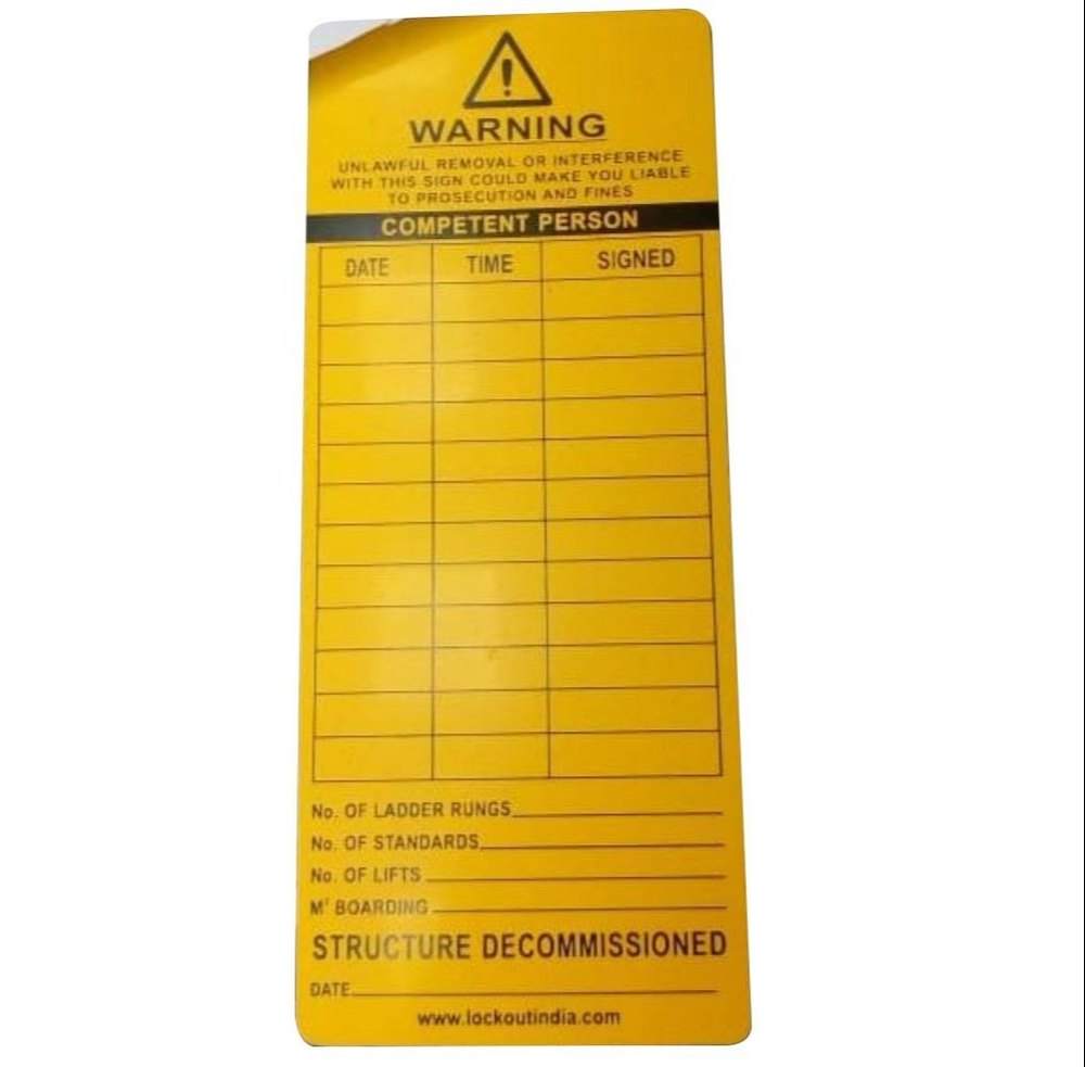 Rectangular Yellow Warning Signs, Dimension: 10x3inch