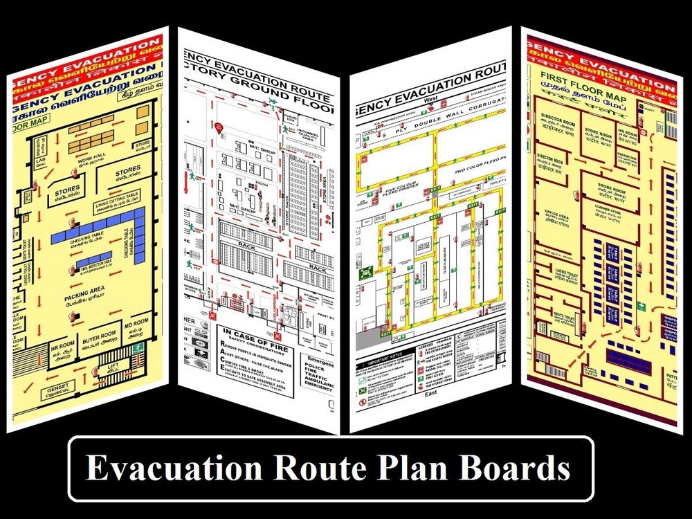 Wall Mounting With Studs Acrylic / Foam Board Emergency Evacuation Map