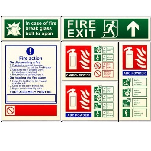 Rectangular Paper Fire Safety Signs, For Hospital, Industrial etc