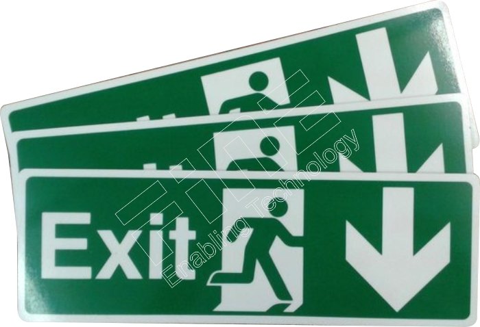 Acrylic Rectangular Photo Luminescent Exit Signs, Board Thickness: 2-3 Mm