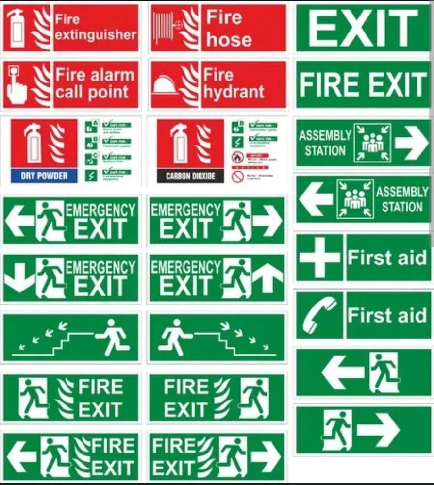 Night Glow Acrylic Fire Safety Signs Autoglow PVC Aluminium, Board Thickness: 10 Mm