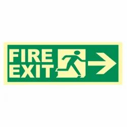 Metal Square Fire Exite Luminescent Signs