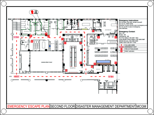 Indra Technologies Emergency Fire Escape Signage, Thickness: 6 mm, Shape: Rectangle