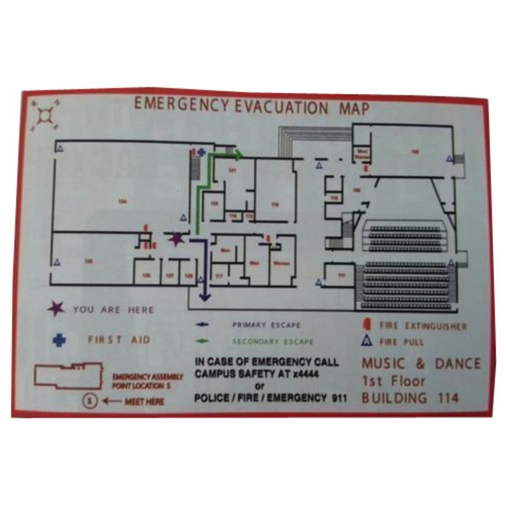 Foam Rectangular Auto Glow Sign Fire Escape Plan, For Industrial, Board Thickness: 2mm