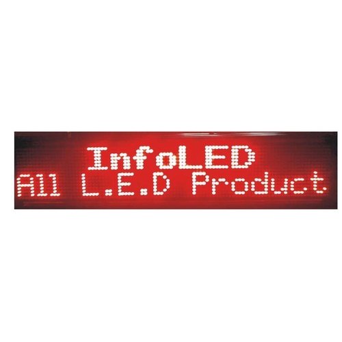 Red Wall Mount/Hanging Digital Scrolling LED Display, Shape: Rectangle