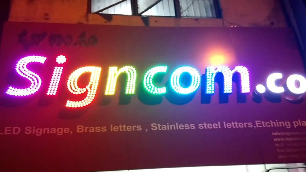 Stainless Steel LED SS Glow Sign Board, For Advertising