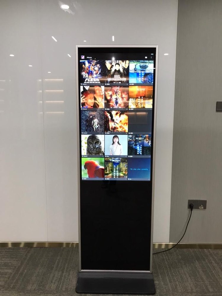 Stainless Steel Rectangle Floor Mounting Digital Signage