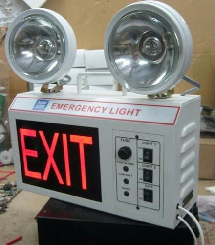 12v Dc White EMERGENCY EXIT LIGHT, Cabinet: Ms, 220 V Ac