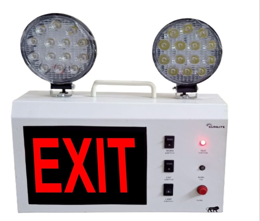 White Industrial Exit Light, 180 Degree Celsius, 10* 80 cm