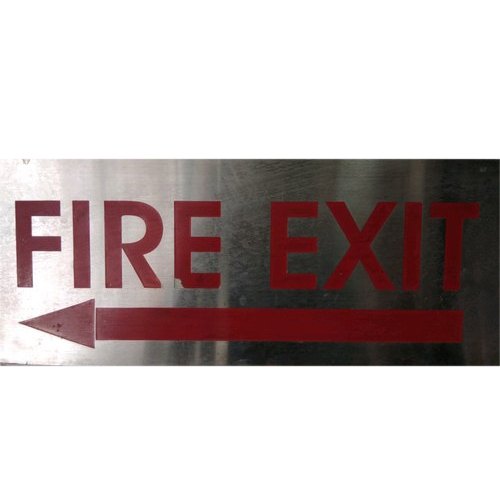 Vinyl Fire Exit Steel Name Plate, For Commercial