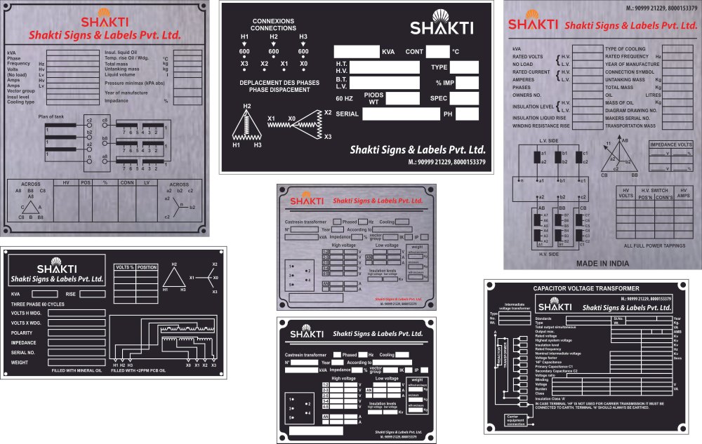 Transformer Rating Plates