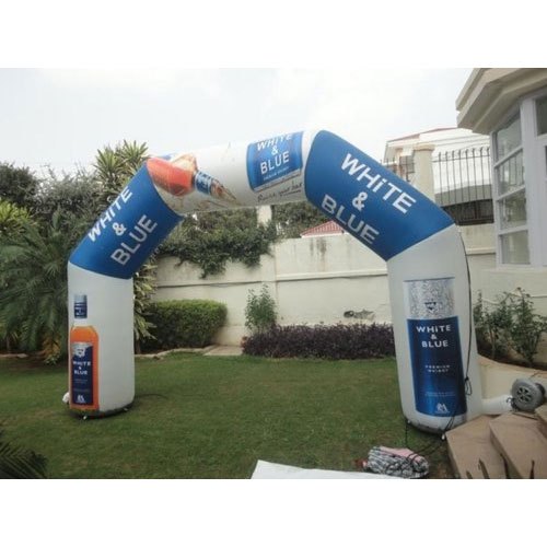 Nylon White And Blue Promotional Inflatable Balloons Gate