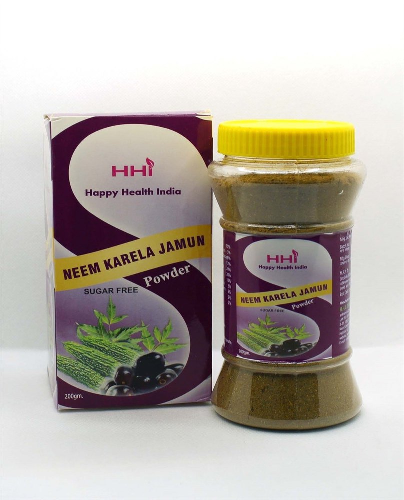 Neem Karela Jamun Powder, Packaging Type: Bottle, Packaging Size: 200 Gm img