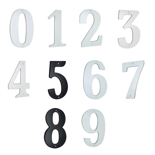 Anodized Doors 7inch Aluminium Numerals (0-9), Silver