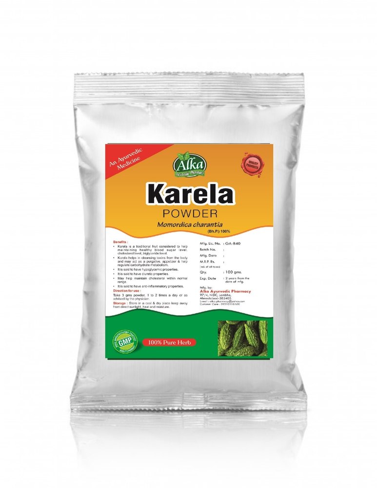 100% Pure & Natural Karela Powder (Momordica Charantia) 100gm, Grade Standard: Medicine Grade, Packaging Type: Ld Bag