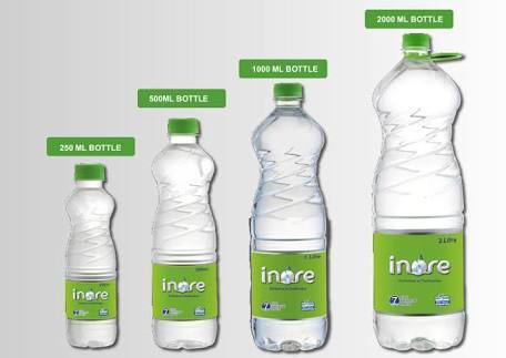 Bottles Transparent Inore Packaged Drinking Water 1 Litre