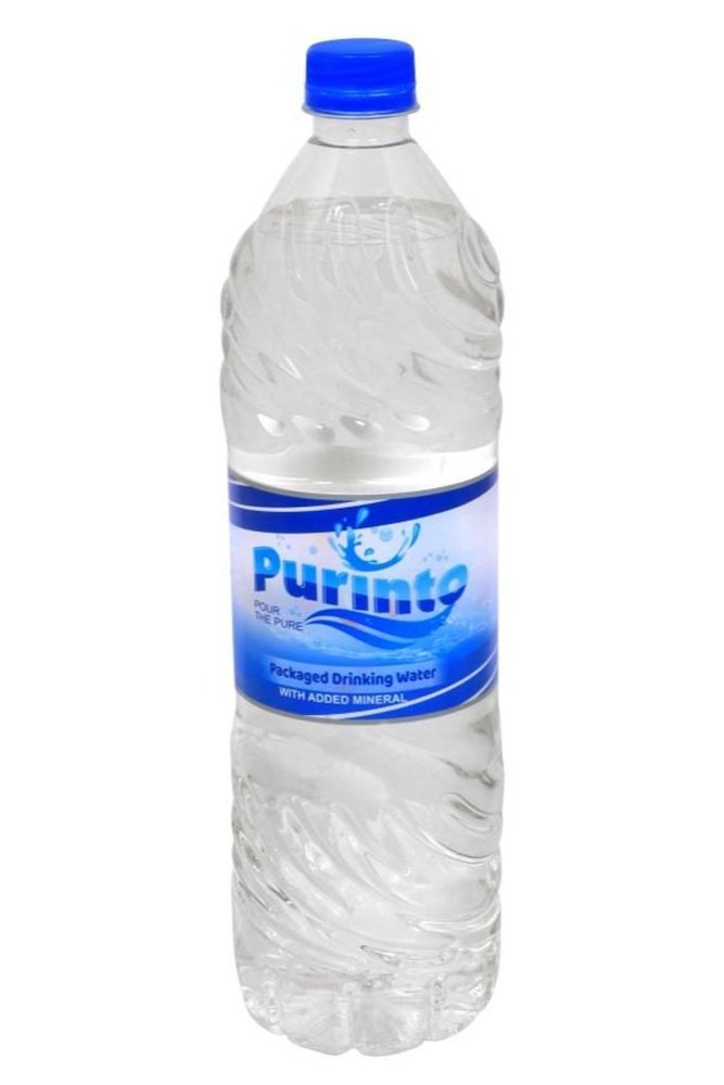 Transparent PET 1000ml Purinto Packed Mineral Water Bottle, Packaging Type: Bottles