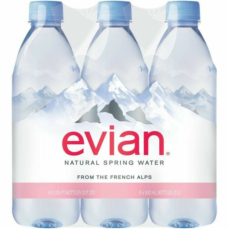 Box Evian Natural Spring Water