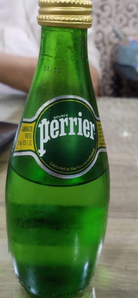 Transparent glass bottle Perrier Sparkling Natural Mineral Rich Water, Packaging Type: Bottles