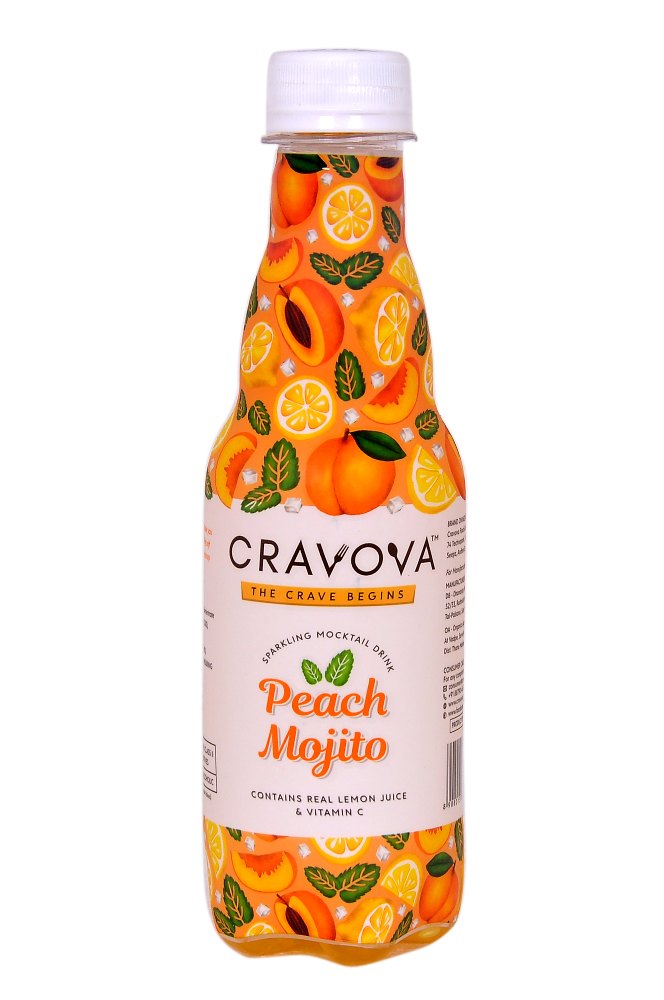 Cravova Peach Mojito Carbonated Drink, Packaging Size: 300 ml, Packaging Type: Carton