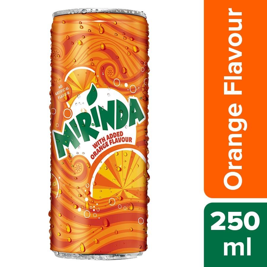 Orange 250 Ml Mirinda Soft Drink, Liquid, Packaging Type: Can img