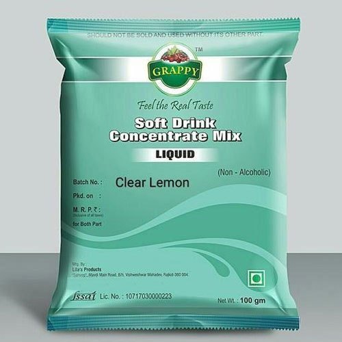 Grappy Clear Lemon Soft Drink Concentrate Mix, Packaging Size: 100 g, Packaging Type: Pouches