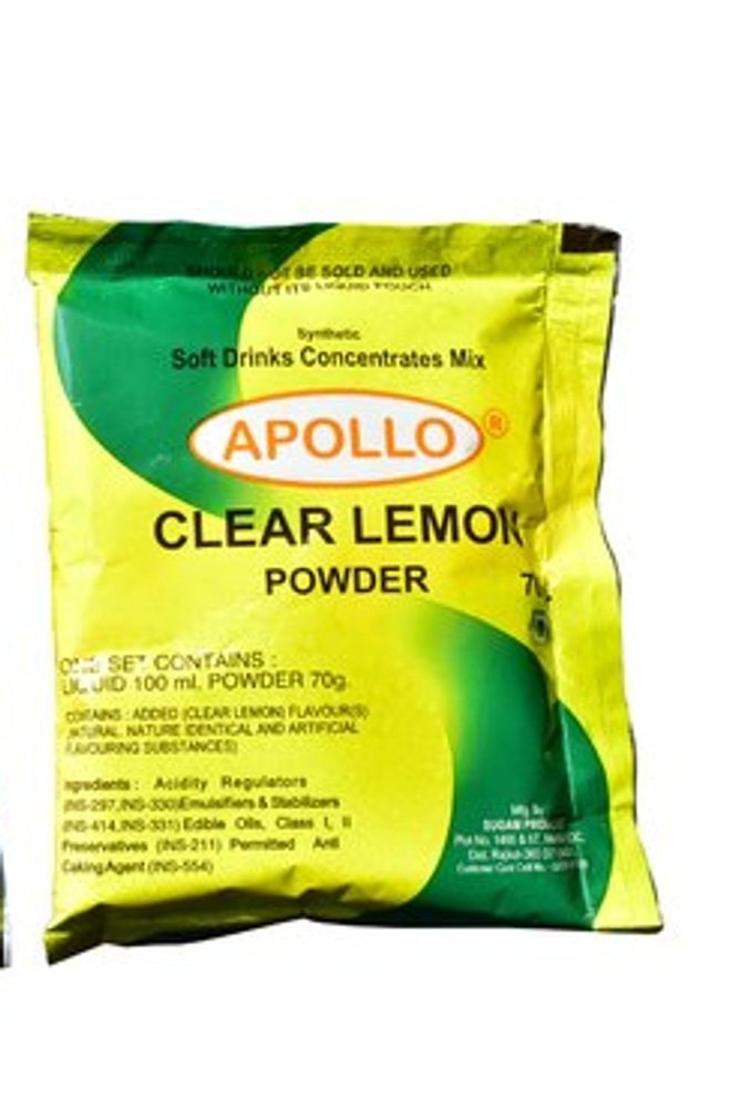 Apollo Soft Drink Clear Lemon Concentrate Flavors, Powder, Packaging Type: Packet