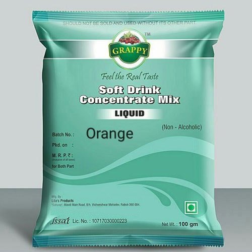 Grappy Orange Soft Drink Concentrate Mix, Packaging Size: 100 g, Packaging Type: Pouches