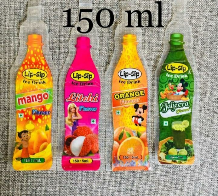 Printed Glossy Bottle Shape Pouch 150ml, Closure Type: Heat Sealed