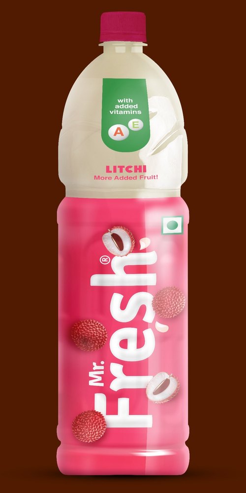 white Mr Fresh Litchi Drink, Packaging Size: 12 bottle of 1 ltr