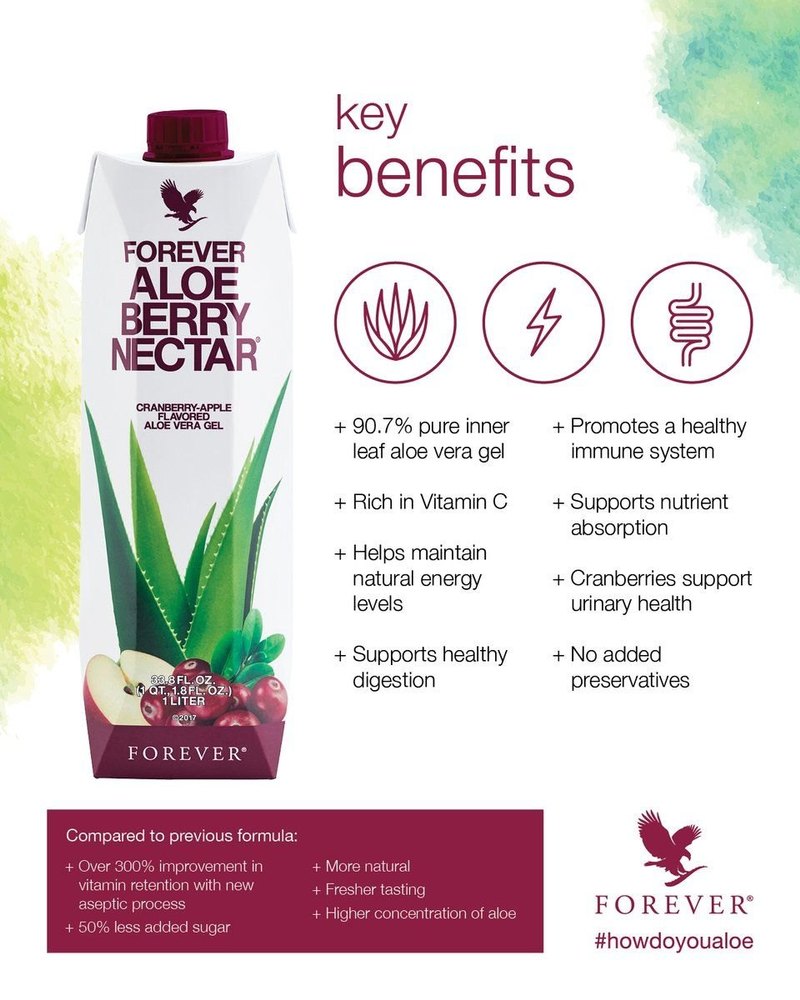 Aloevera forever aloe berry nectar, Packaging Type: tetrapack, Packaging Size: 1000 ml