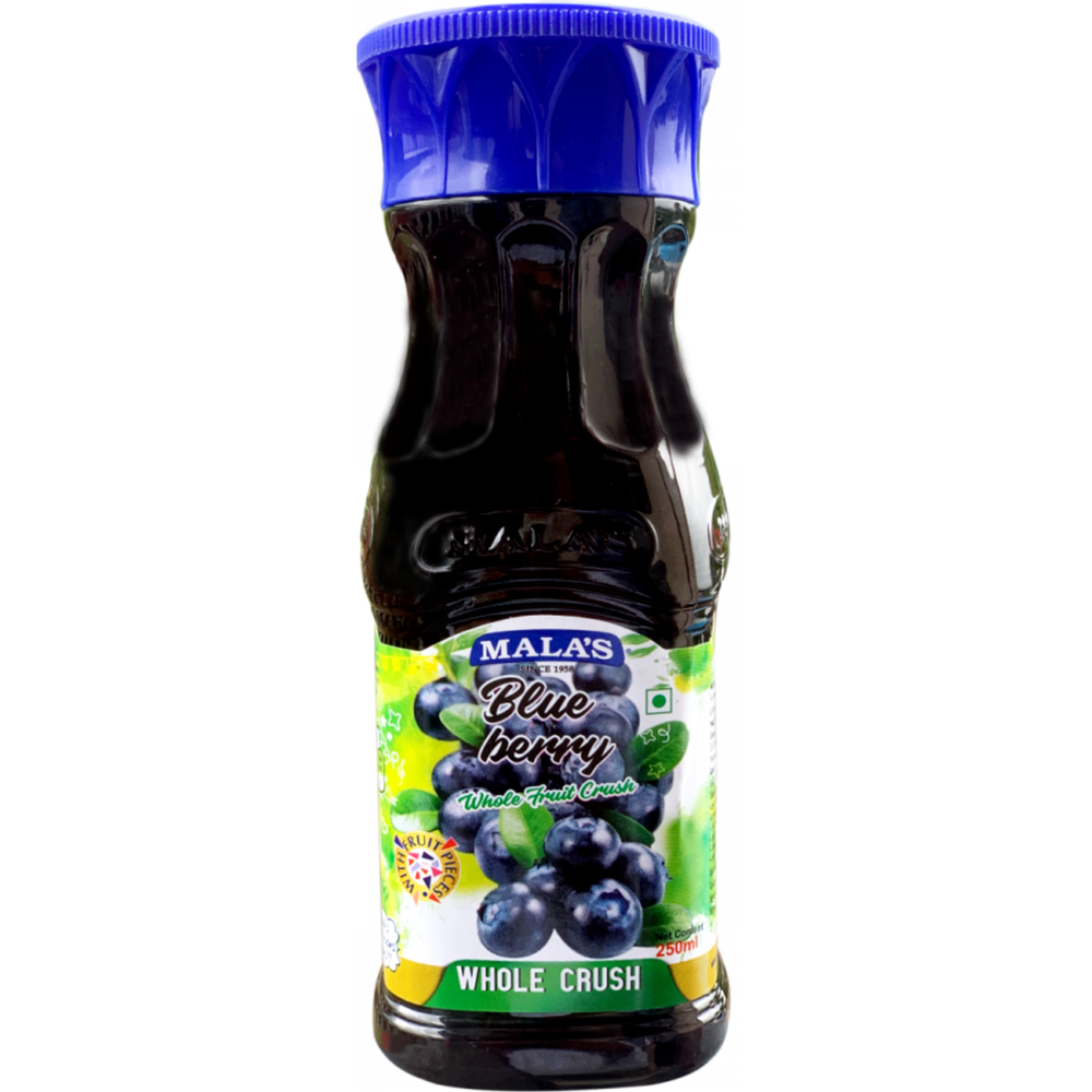 Malas Liquid Blue Berry Whole Fruit Crush, Packaging Type: Bottle, Packaging Size: 250ml