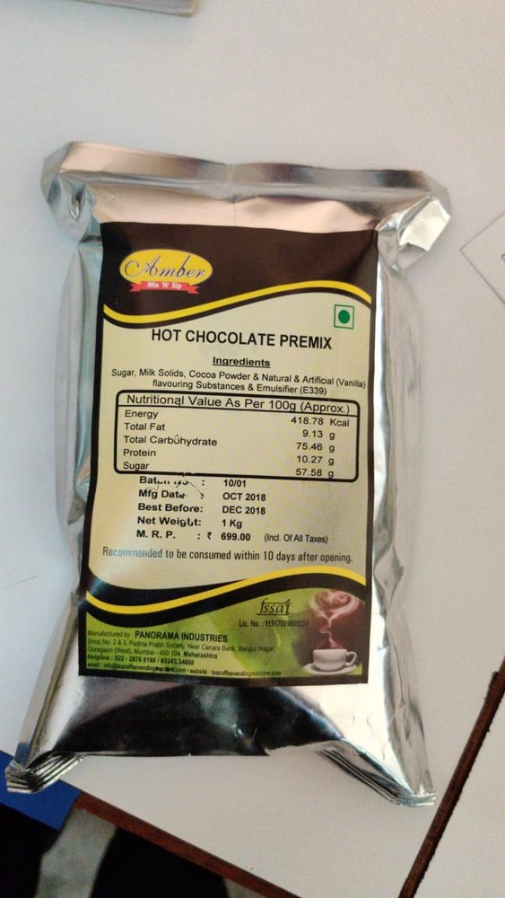 Amber 4 Months Hot Chocolate Premix, Packaging Size: Available In 500g, 1kg