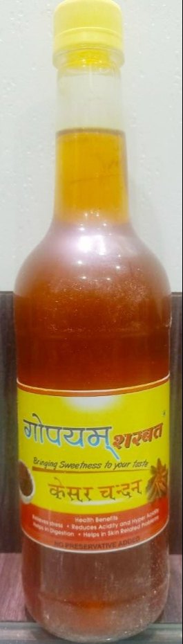 Gopyam Kesar Chandan Sharbat, Packaging Size: 750 ml, Packaging Type: Bottle