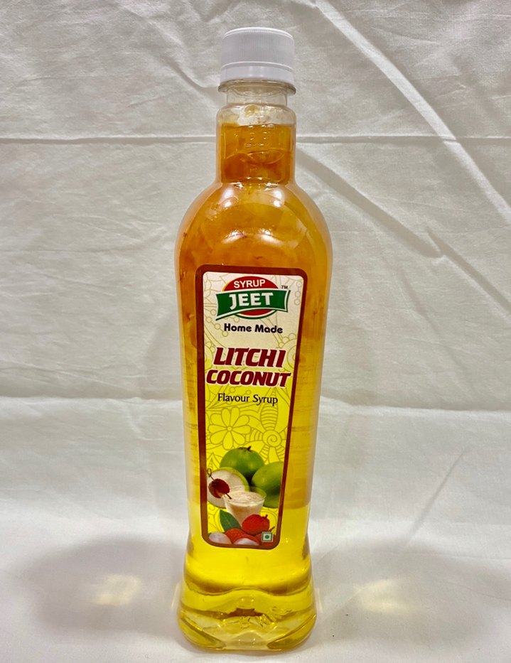 Yellow Bottle Litchi Coconut Flavour Syrup, Packaging Size: 700 ml